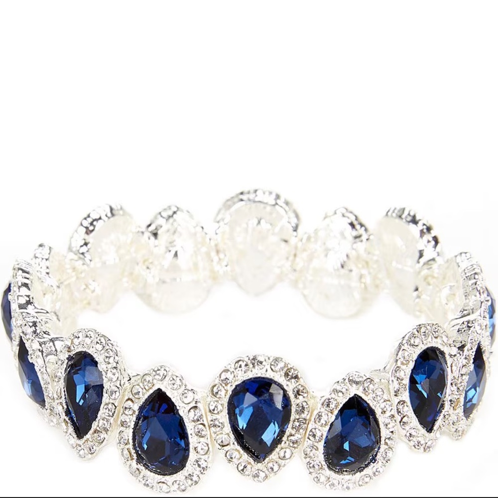 Cezanne Pave Pear Crystal Stretch Bracelet